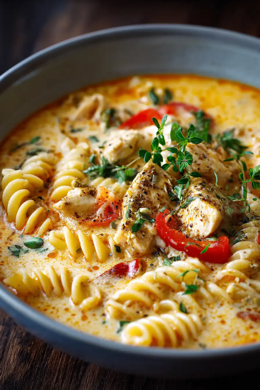 Creamy Cajun Chicken Pasta Soup
