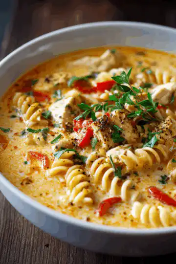 Creamy Cajun Chicken Pasta Soup