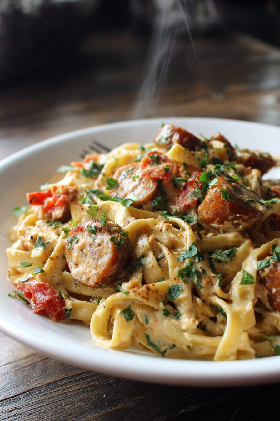 Creamy Cajun Sausage Pasta Recipe