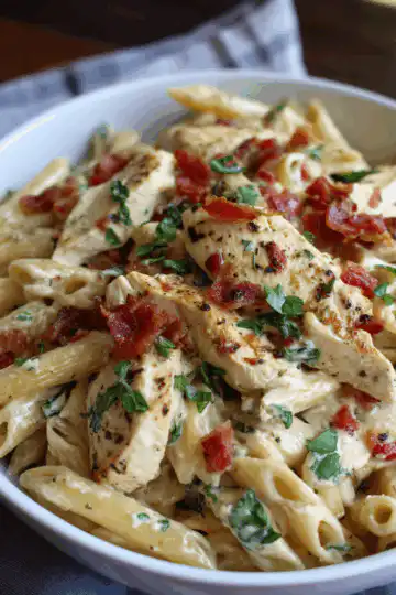 Creamy Chicken Bacon Ranch Pasta