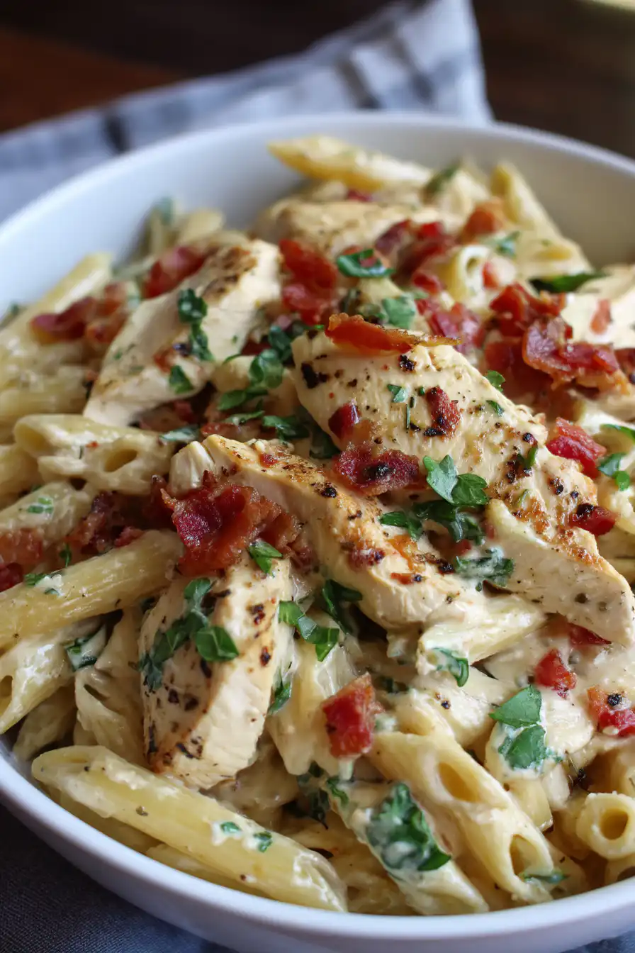 Creamy Chicken Bacon Ranch Pasta