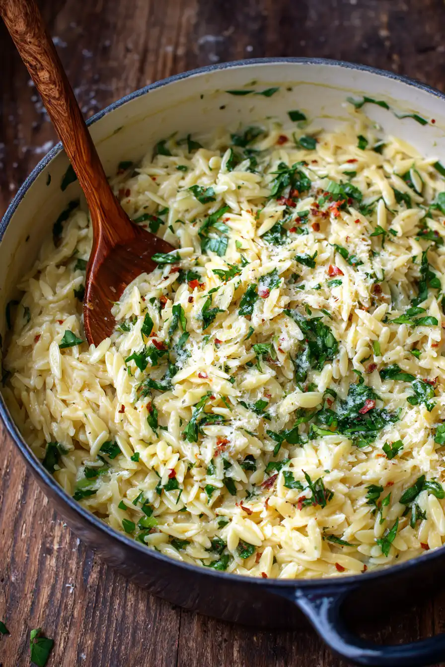 Creamy Garlic Parmesan Orzo