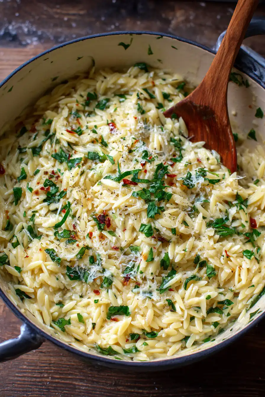 Creamy Garlic Parmesan Orzo