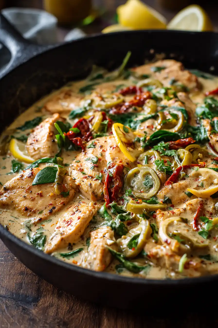 Creamy Pepperoncini Chicken Skillet