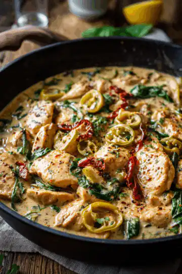 Creamy Pepperoncini Chicken Skillet