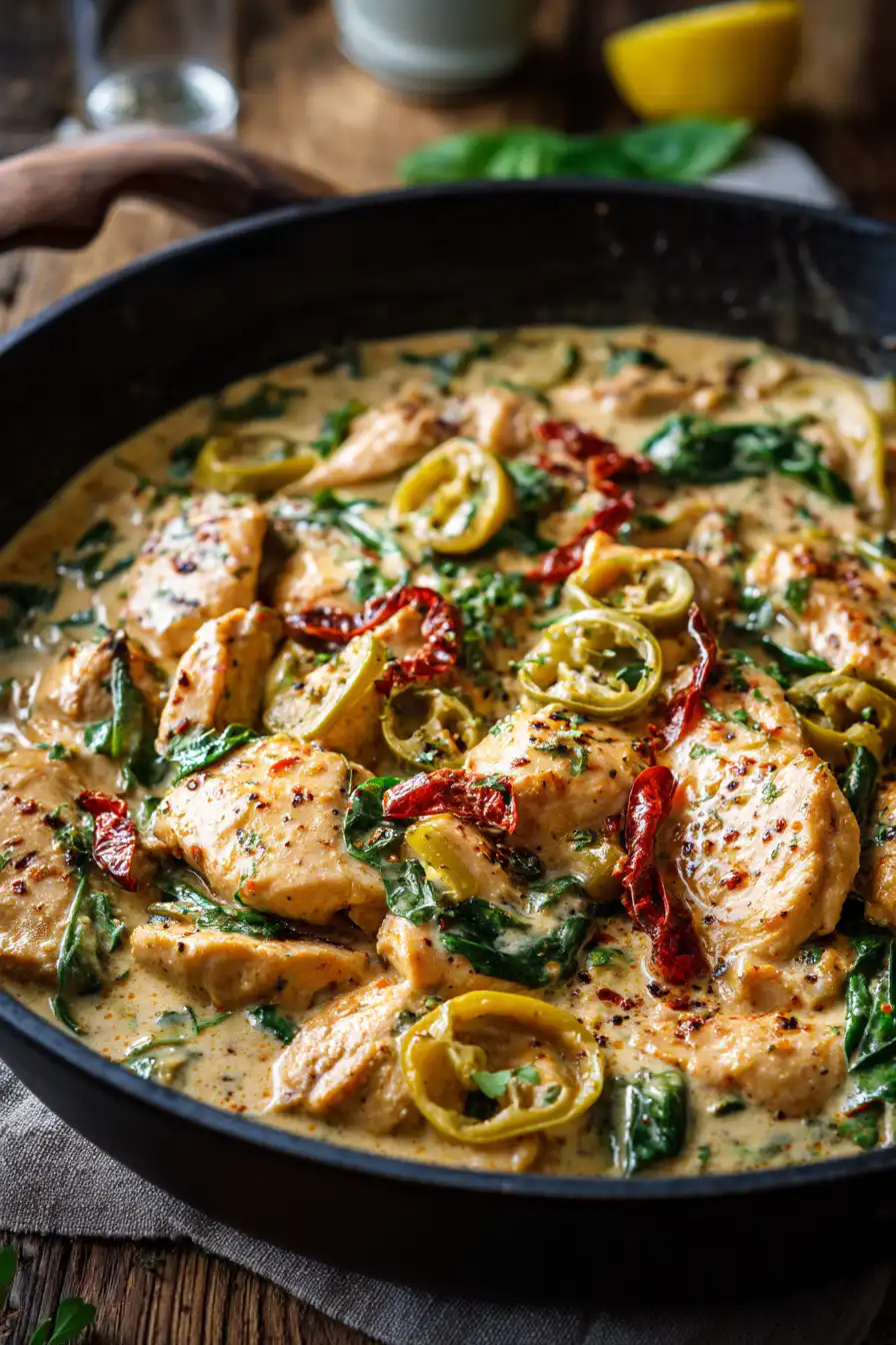 Creamy Pepperoncini Chicken Skillet