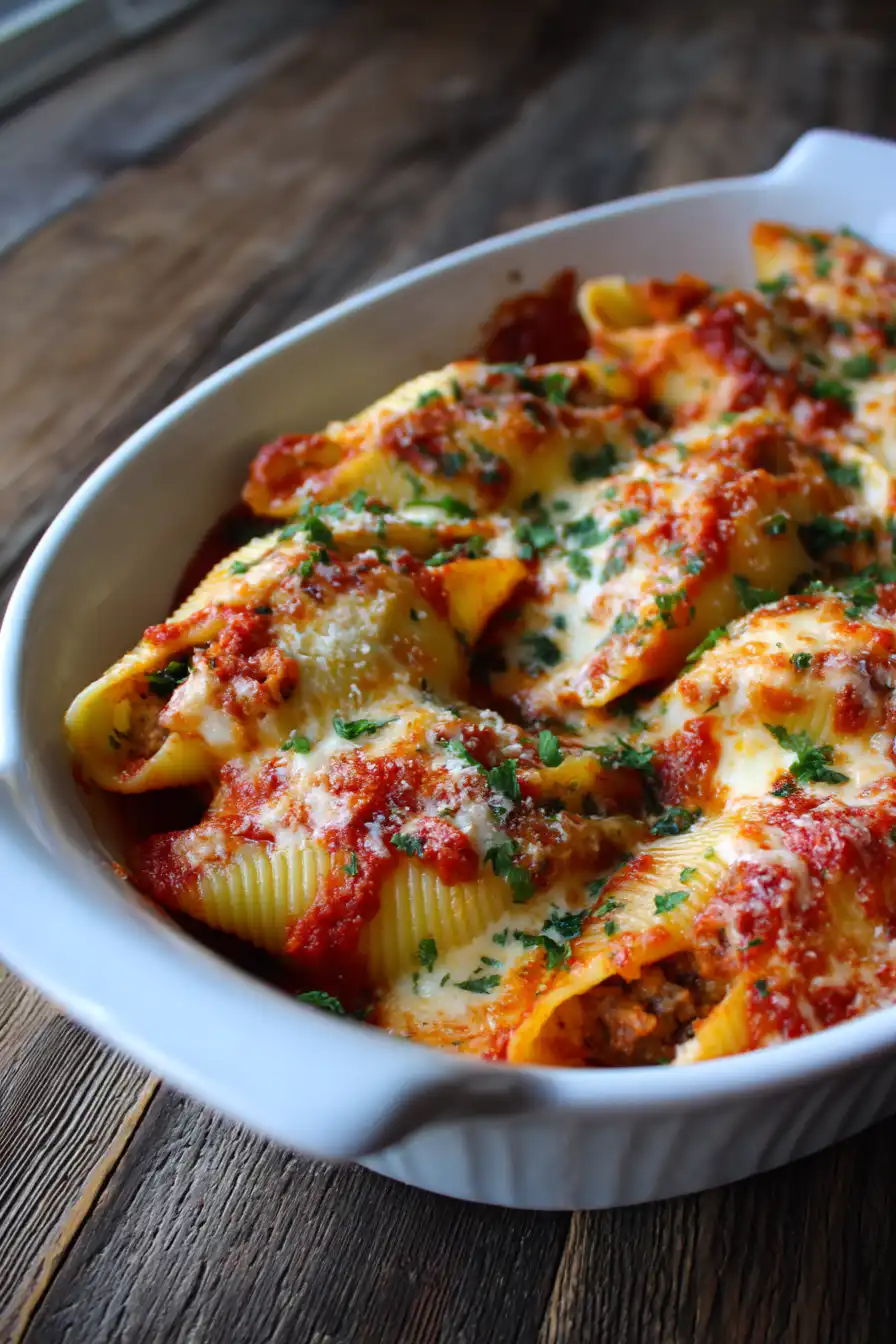 Creamy Ricotta Beef Stuffed Shells Pasta