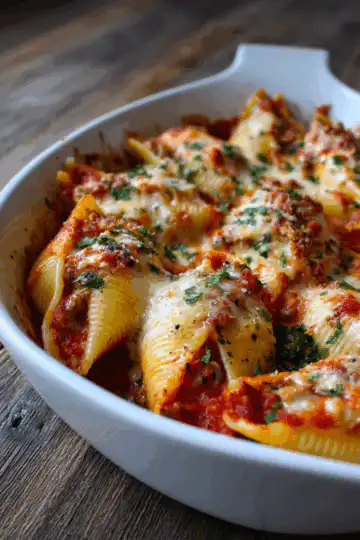 Creamy Ricotta Beef Stuffed Shells Pasta