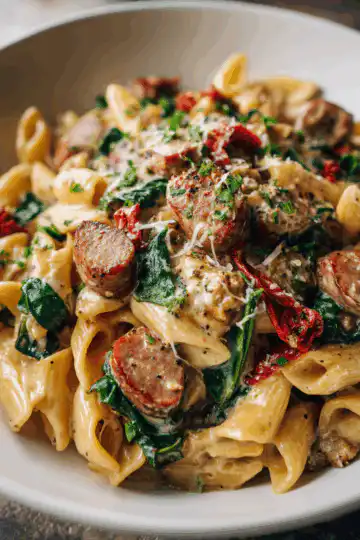 Creamy Tuscan Sausage Pasta That’s Better Than Takeout!