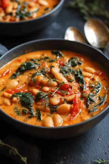 Creamy Vegan Tomato White Bean Stew
