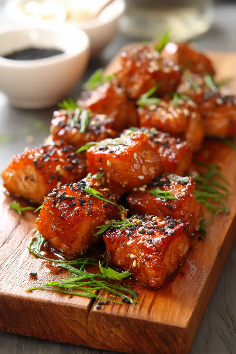 Crispy Honey Garlic Salmon Bites 