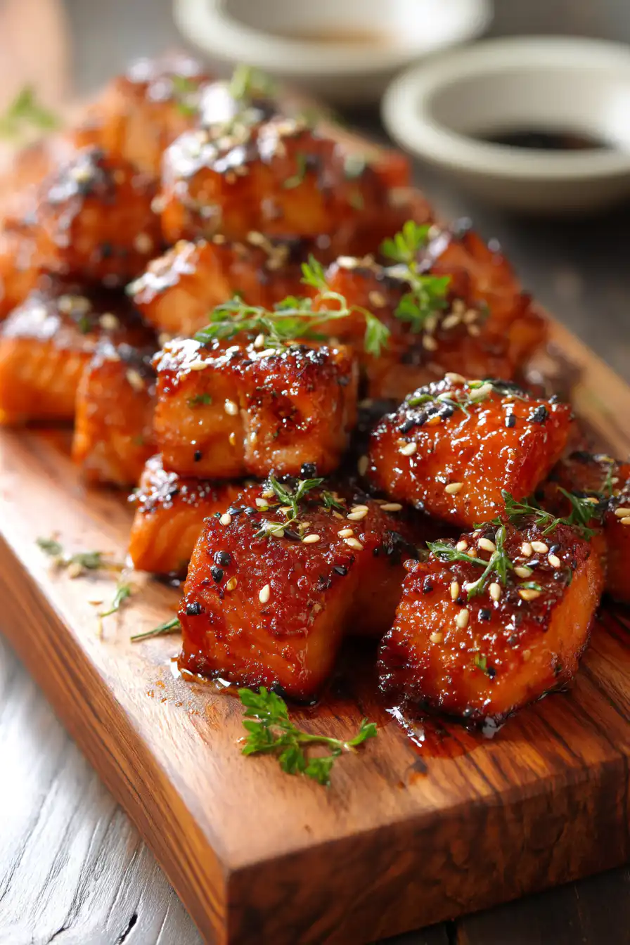 Crispy Honey Garlic Salmon Bites 