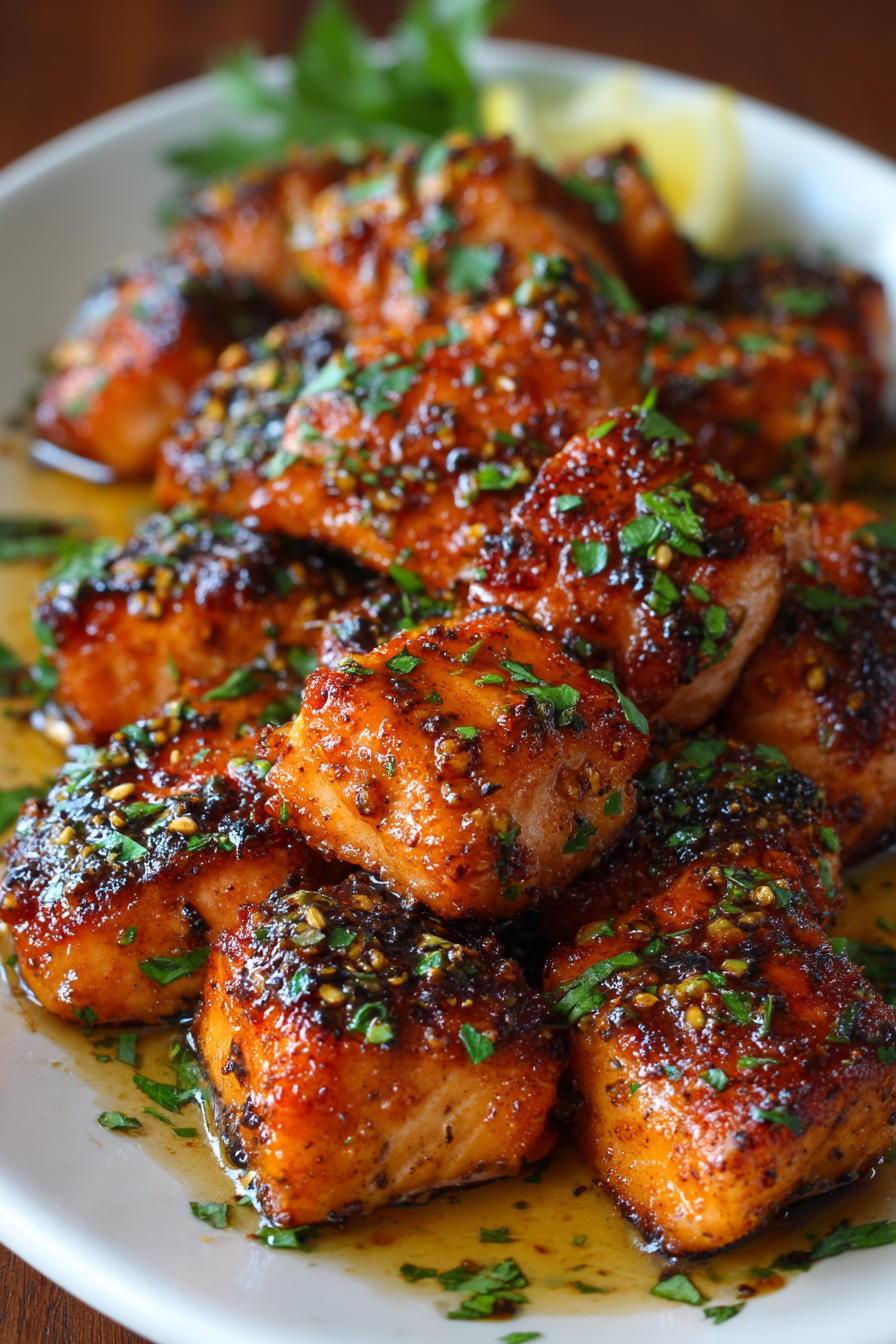 Crispy Honey Garlic Salmon Bites - 25 Minutes