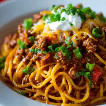 Crockpot Taco Spaghetti