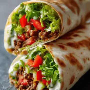 Delicious Vegan Cheeseburger Wraps with Plant-Based Meat