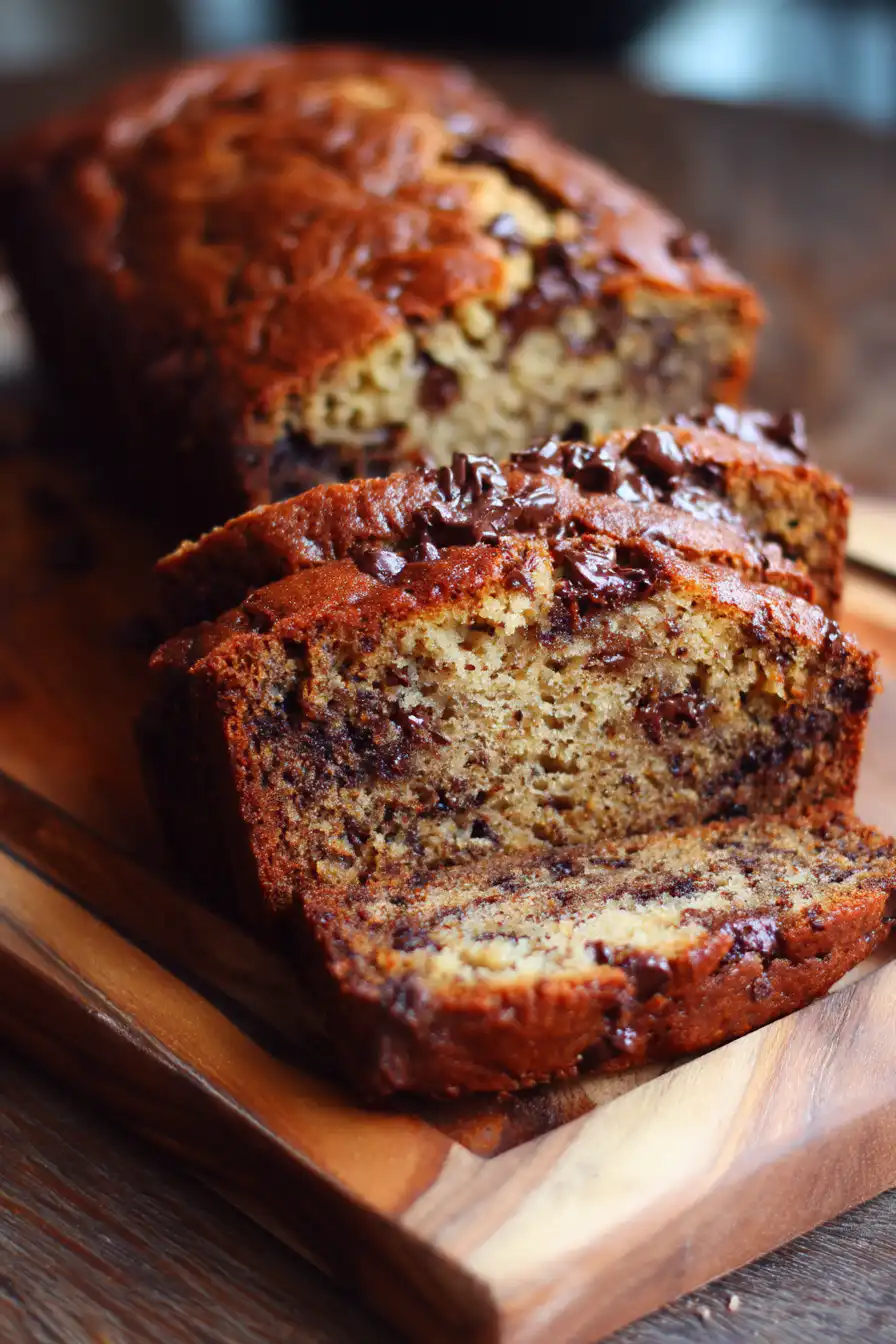 EASY CHOCOLATE CHIP BANANA BREAD