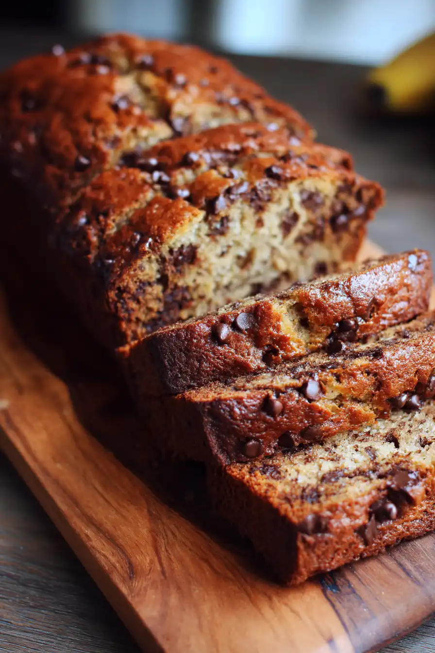 EASY CHOCOLATE CHIP BANANA BREAD