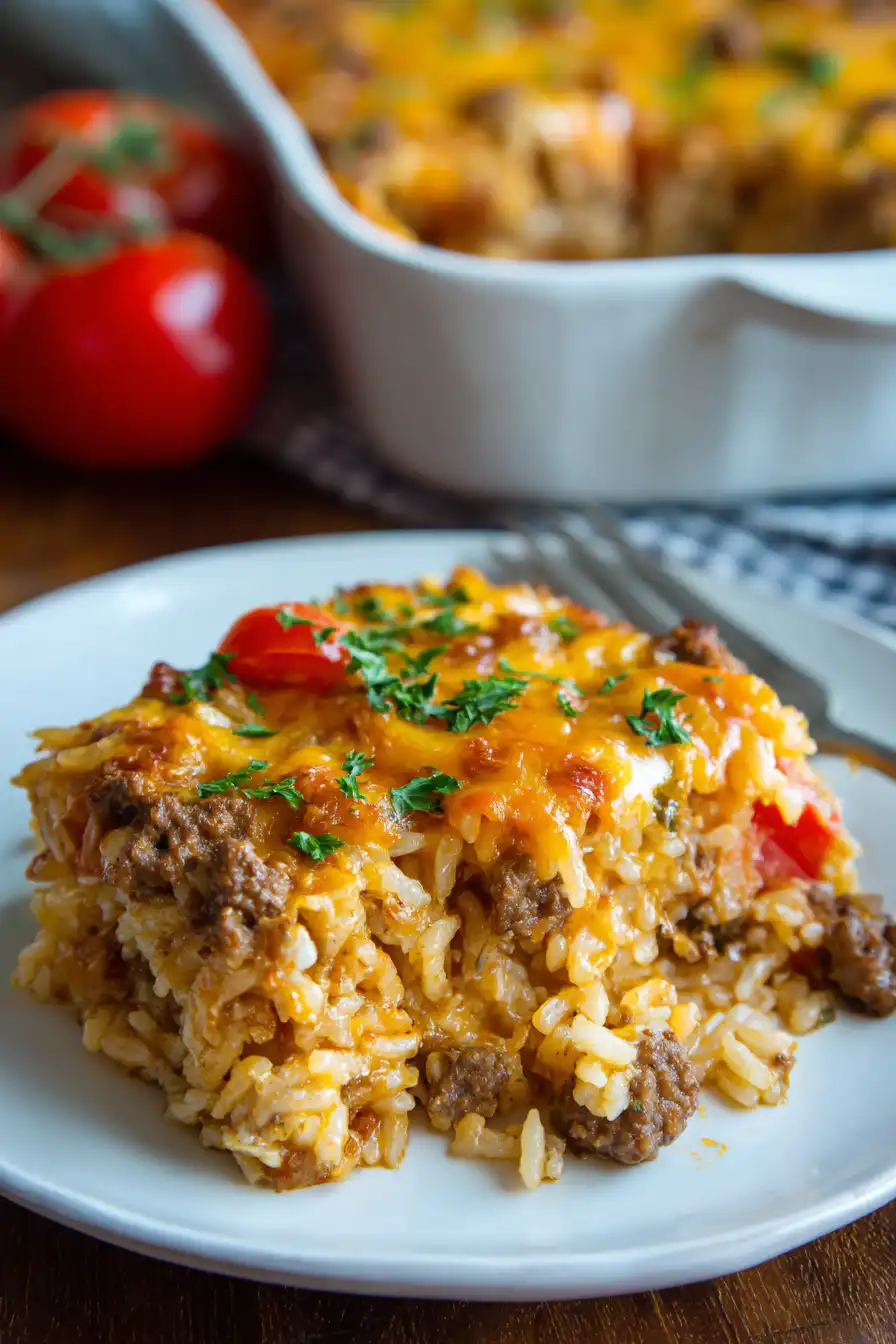 Easy Hamburger Rice Casserole