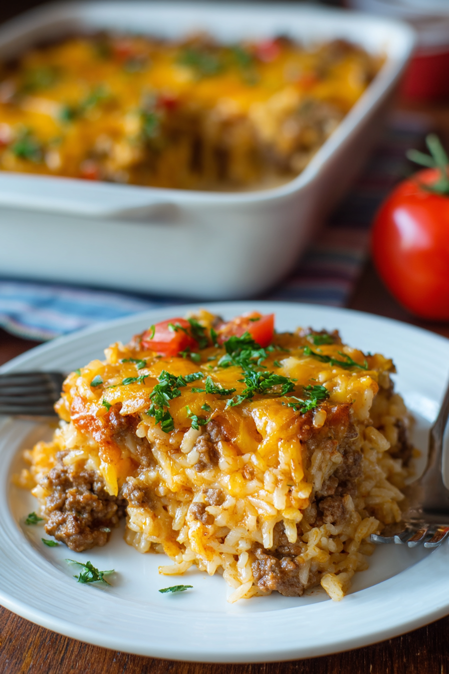 Easy Hamburger Rice Casserole