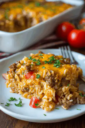 Easy Hamburger Rice Casserole