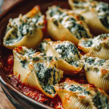 Easy Spinach and Ricotta Stuffed Shells