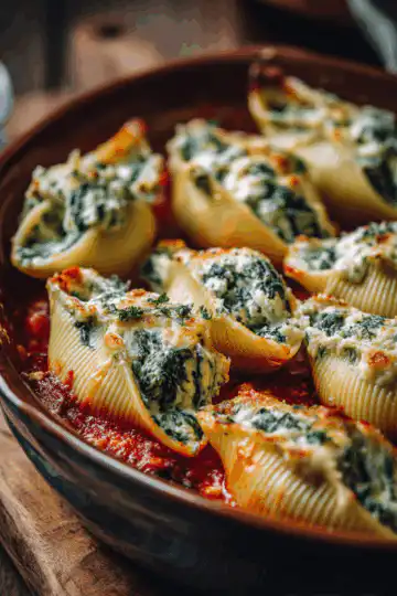 Easy Spinach and Ricotta Stuffed Shells