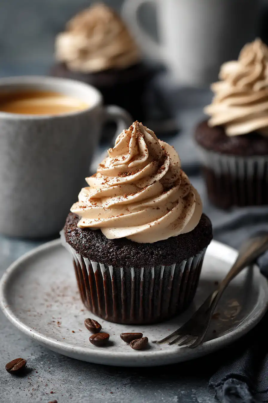 Espresso Brownie Cupcakes with Coffee Buttercream