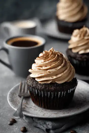 Espresso Brownie Cupcakes with Coffee Buttercream
