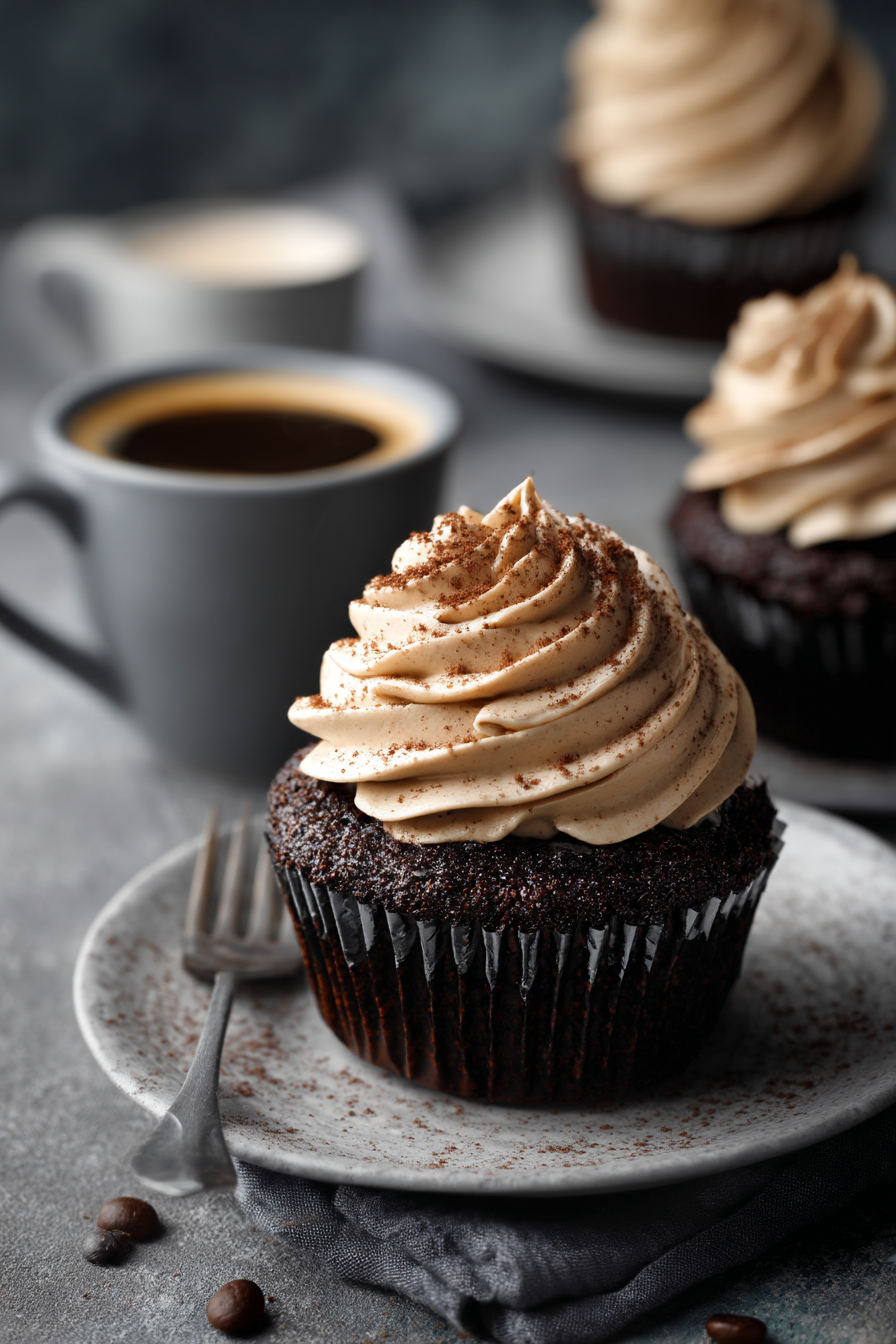 Espresso Brownie Cupcakes with Coffee Buttercream