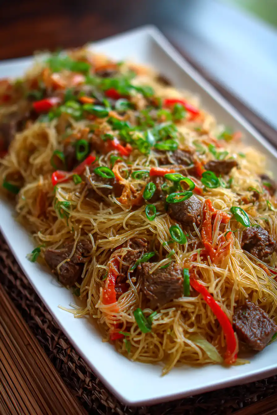 Filipino Pancit With Beef