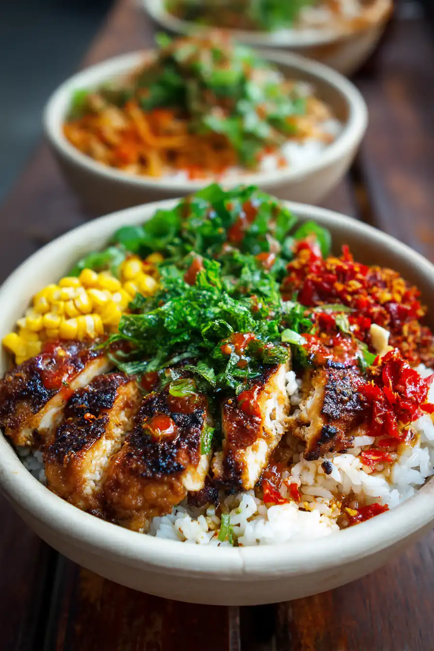 Flavor-packed Street Corn Chicken Rice Bowl