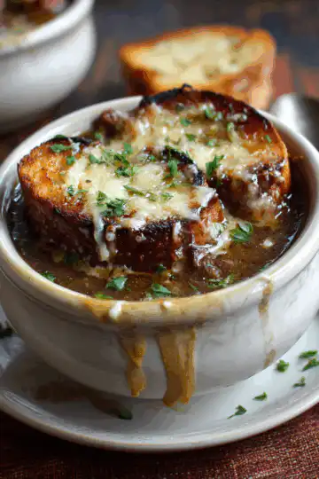 French Onion Short Rib Soup with Gruyère Toast