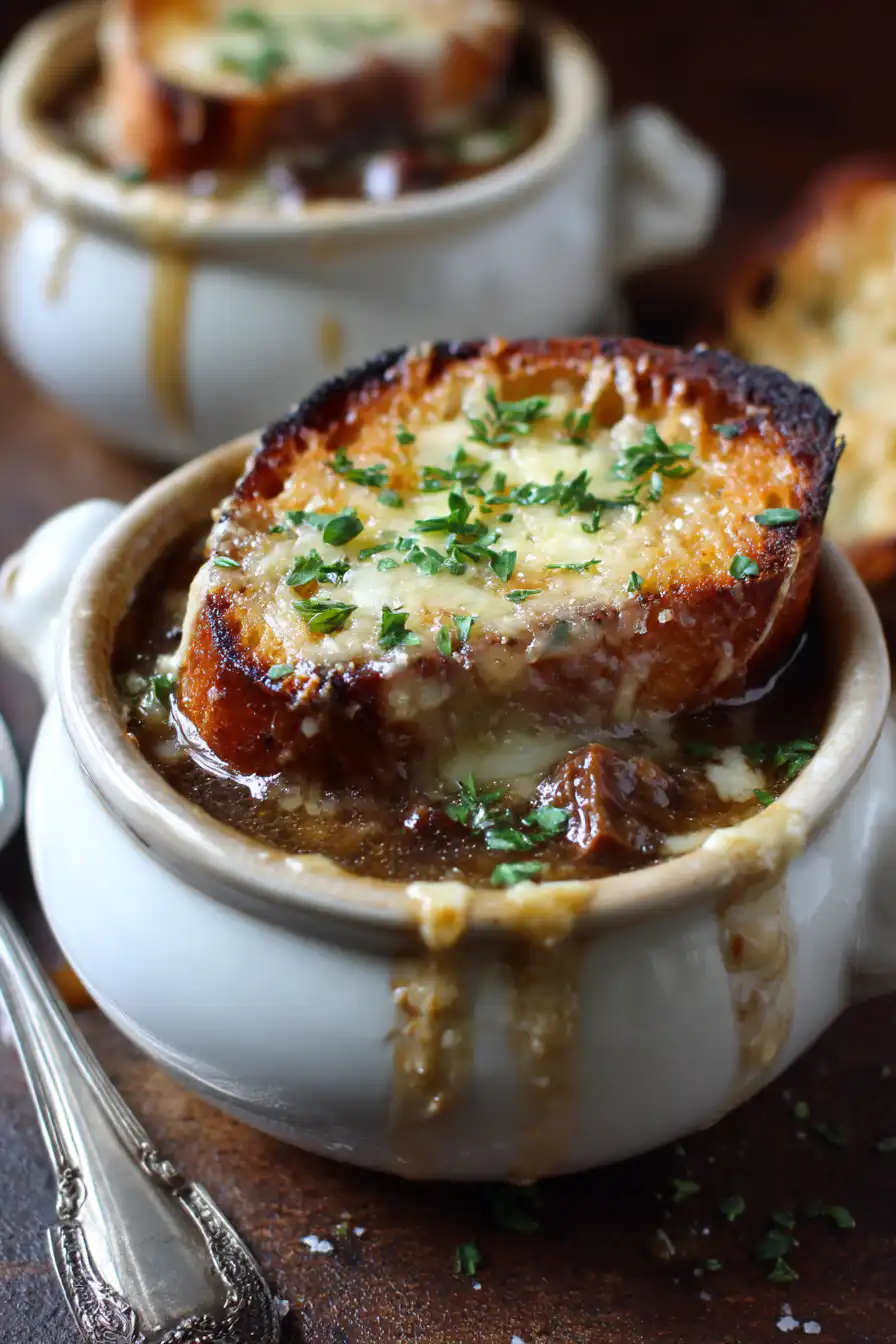 French Onion Short Rib Soup with Gruyère Toast