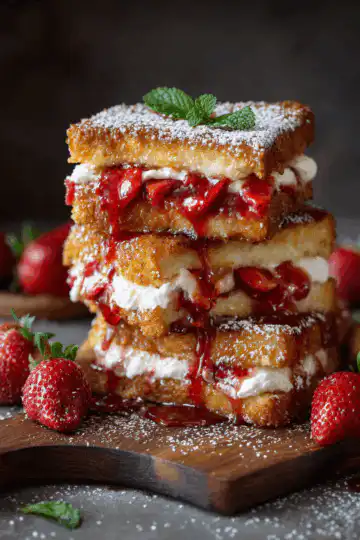 Fried Strawberry Cheesecake Sandwiches
