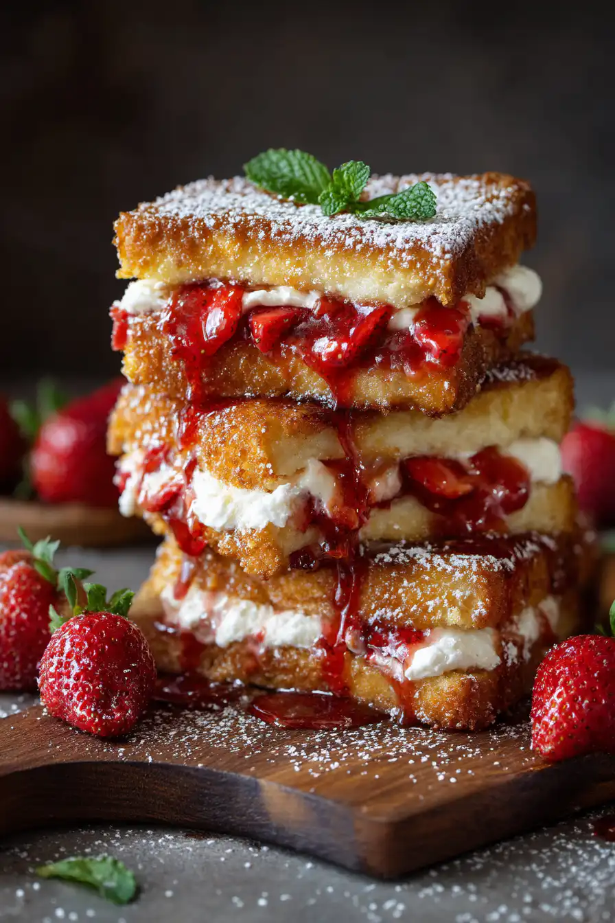 Fried Strawberry Cheesecake Sandwiches