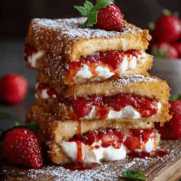 Fried Strawberry Cheesecake Sandwiches