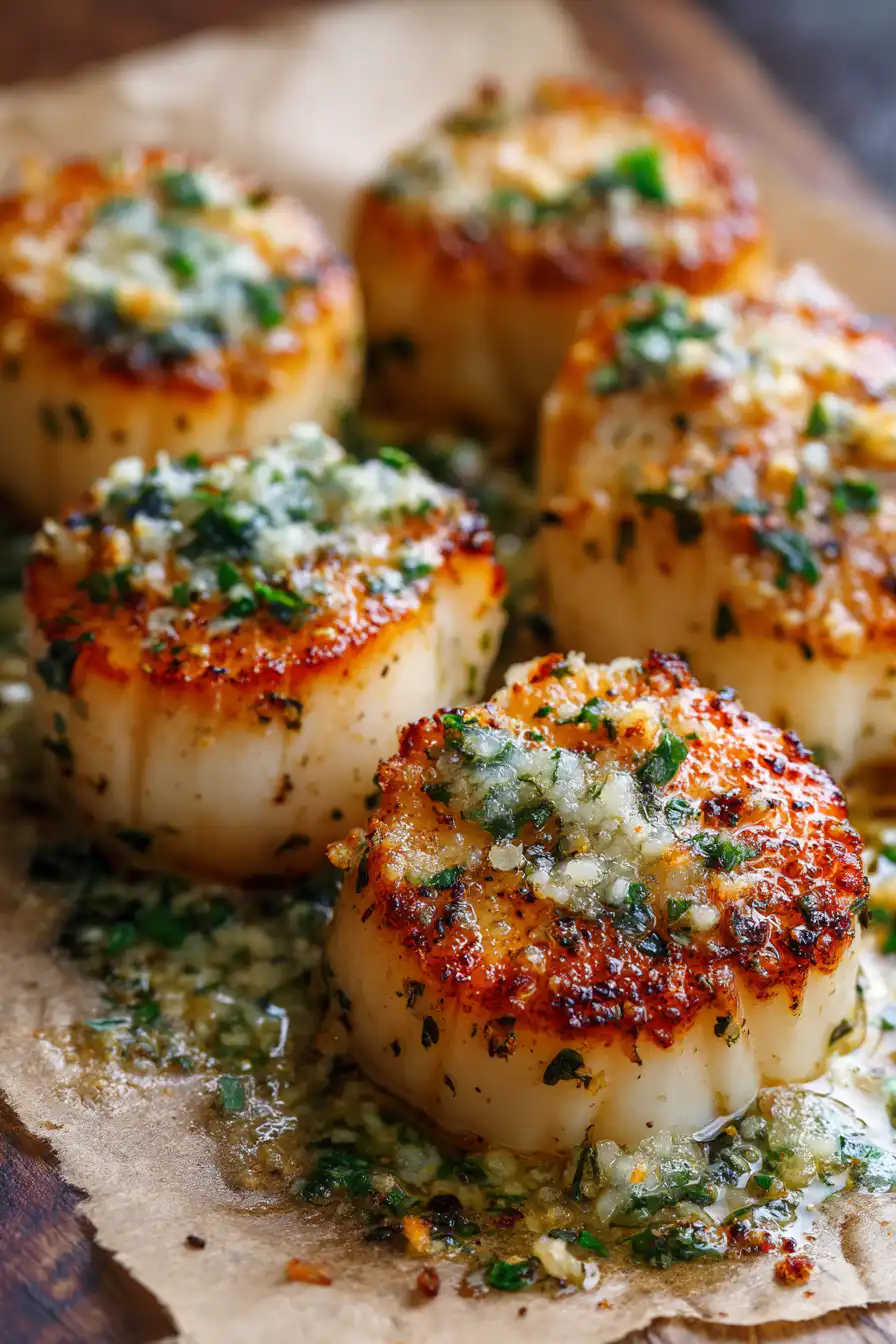 Garlic Butter Baked Scallops