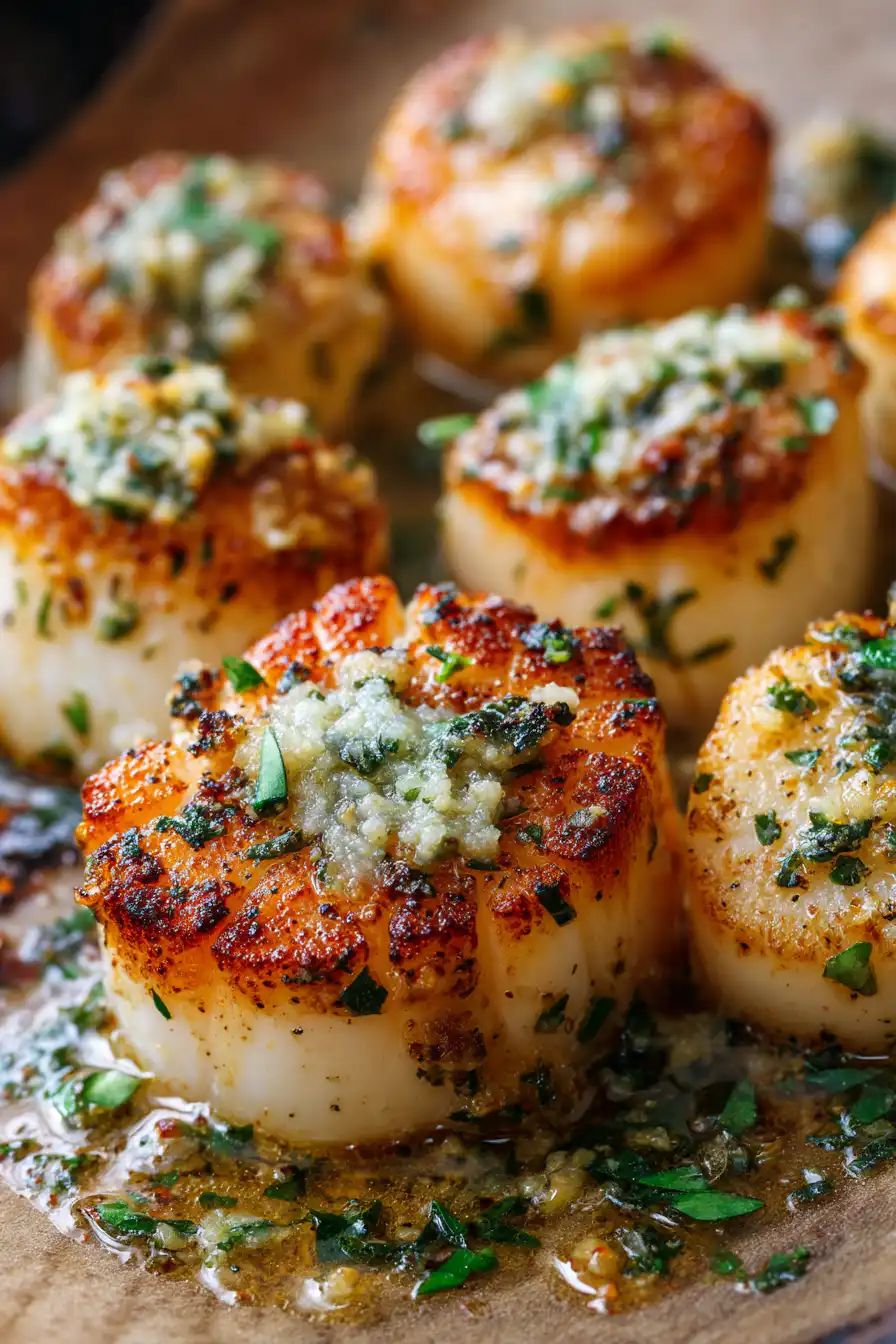 Garlic Butter Baked Scallops