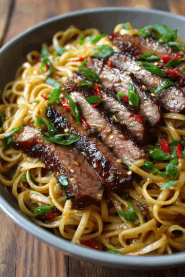 Garlic Butter Steak Lightning Noodles