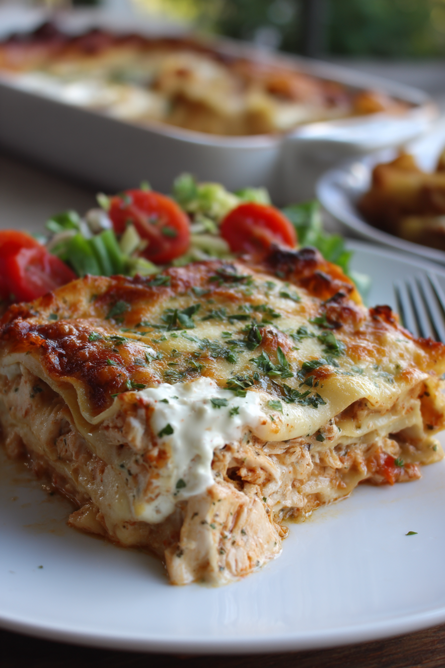 Gluten Free Garlic Chicken Lasagna