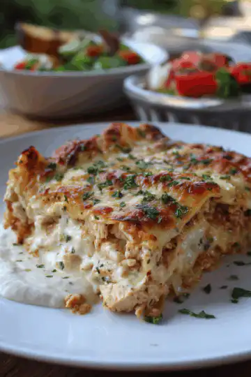 Gluten Free Garlic Chicken Lasagna