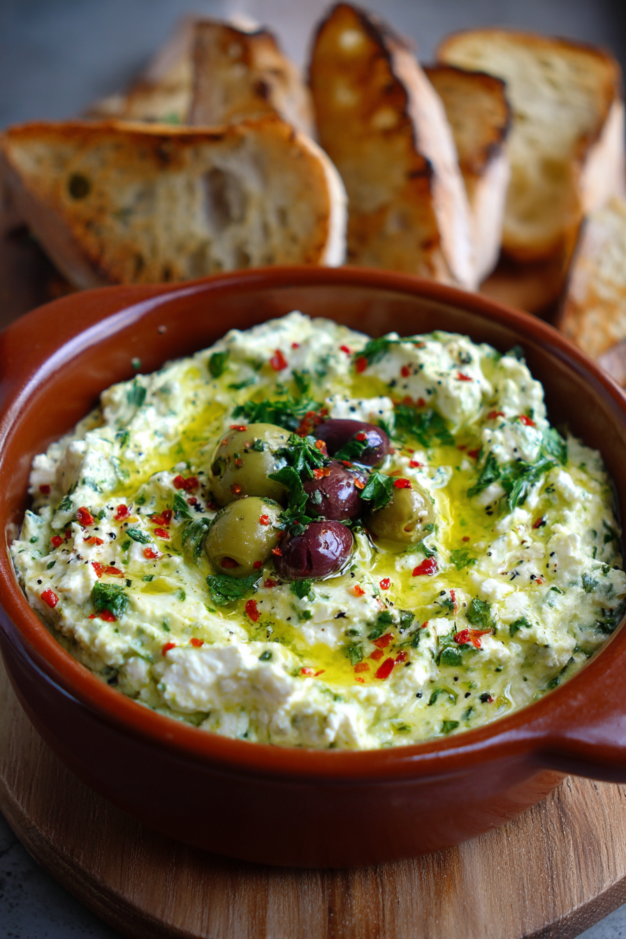 Green Olive and Feta Cheese Dip