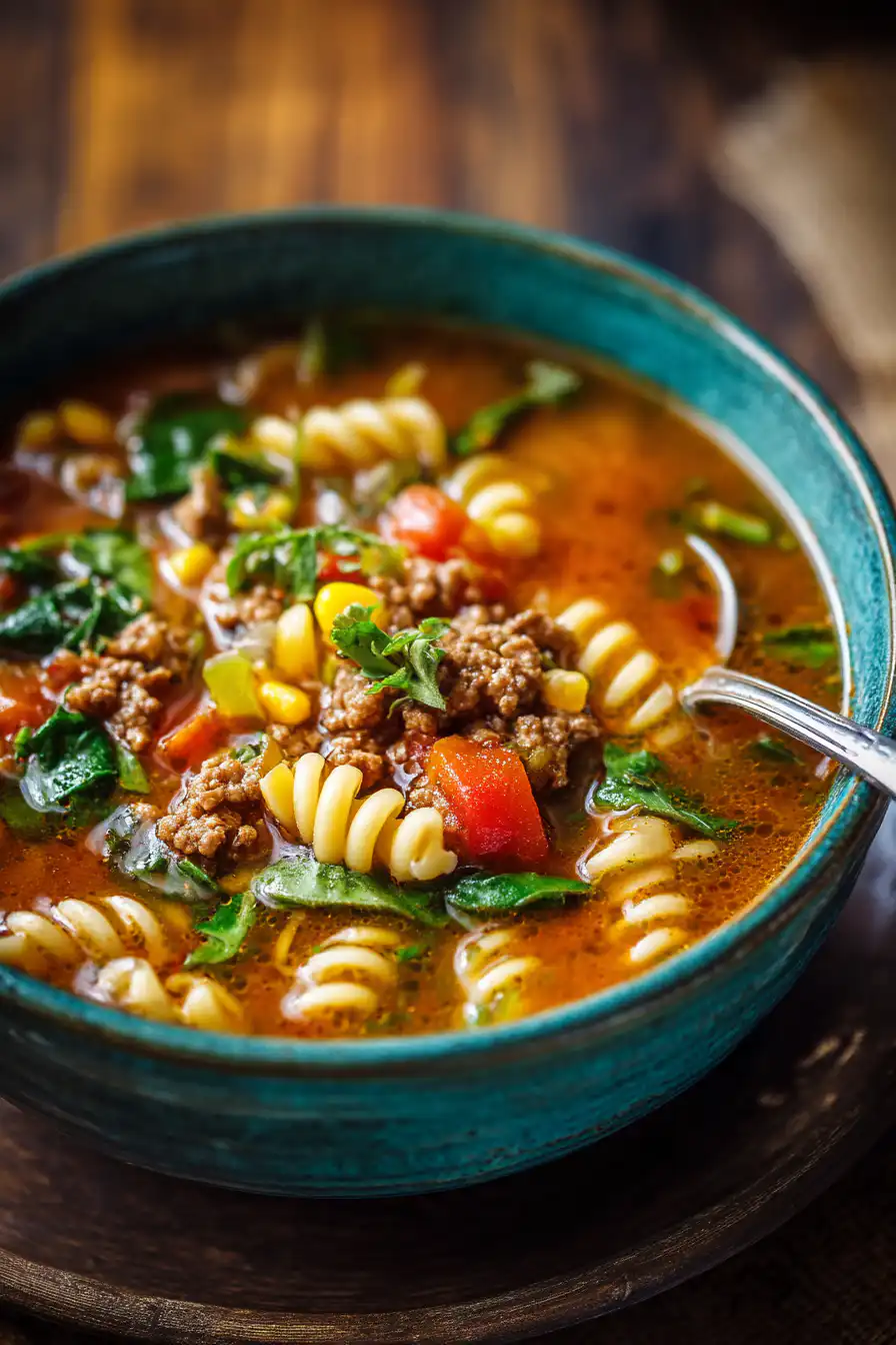 Hamburger Noodle Soup