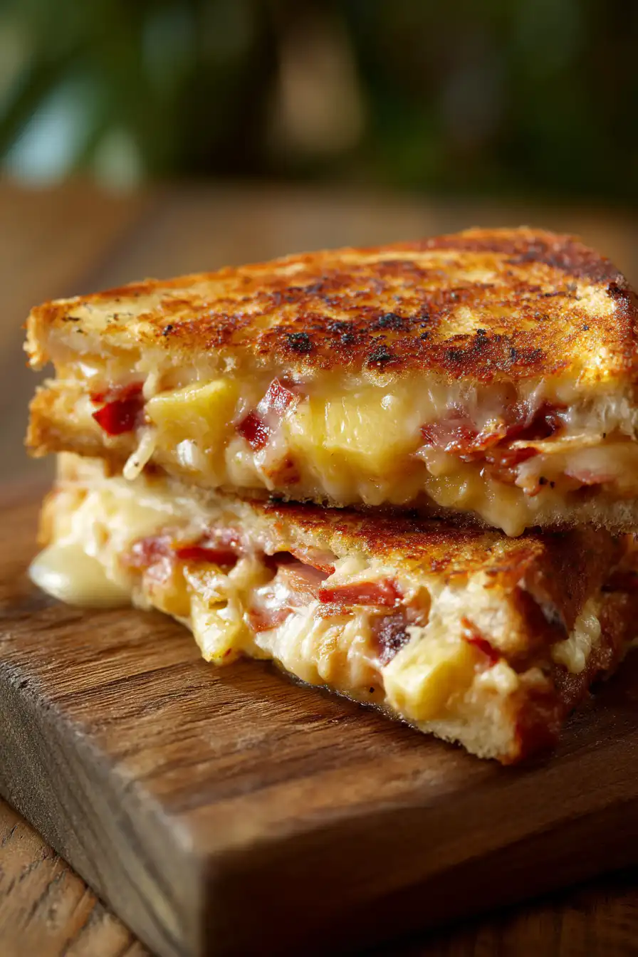 Hawaiian Pizza Grilled Cheese Sandwich