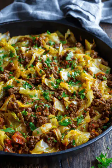 Hearty Ground Beef and Cabbage Skillet