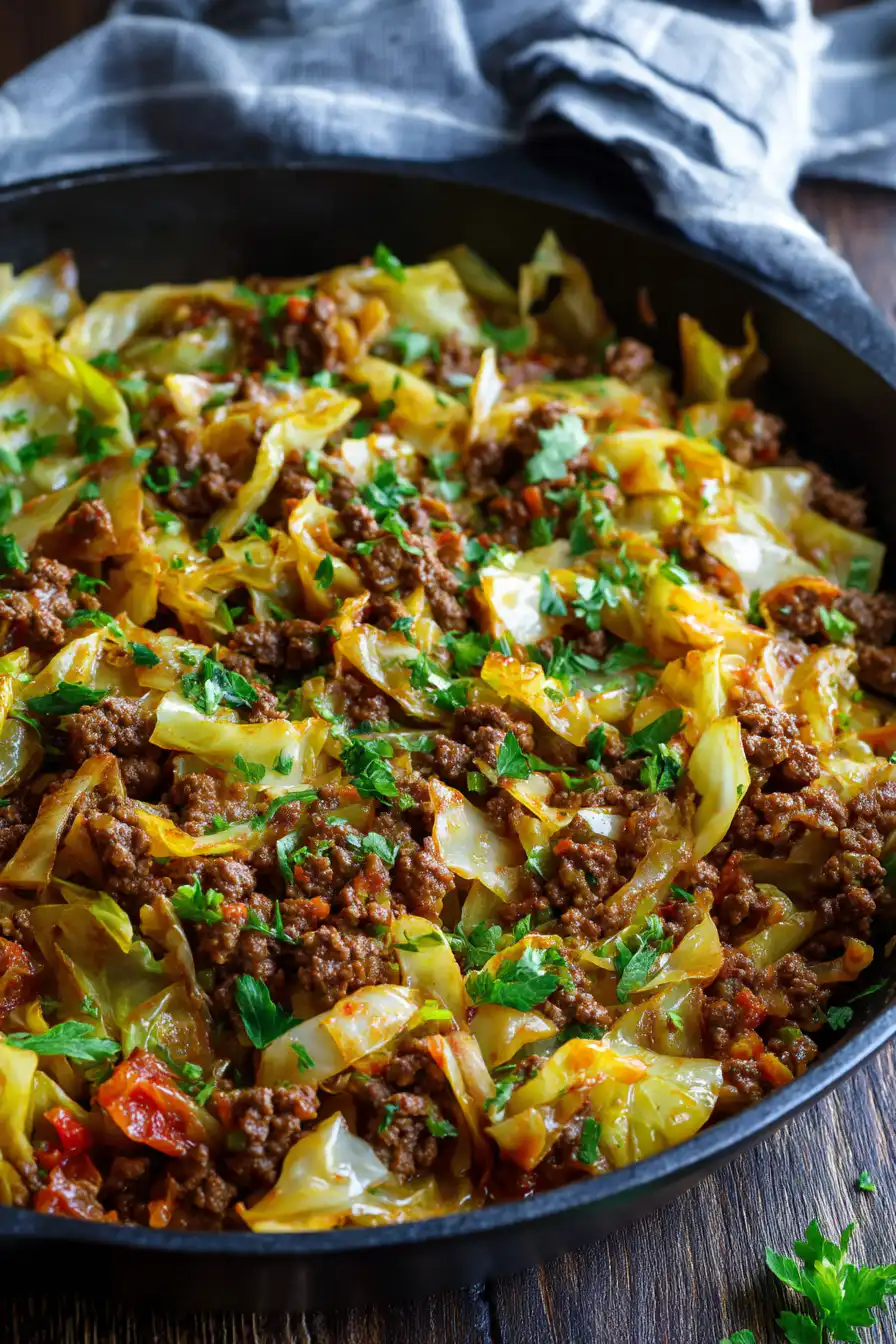 Hearty Ground Beef and Cabbage Skillet