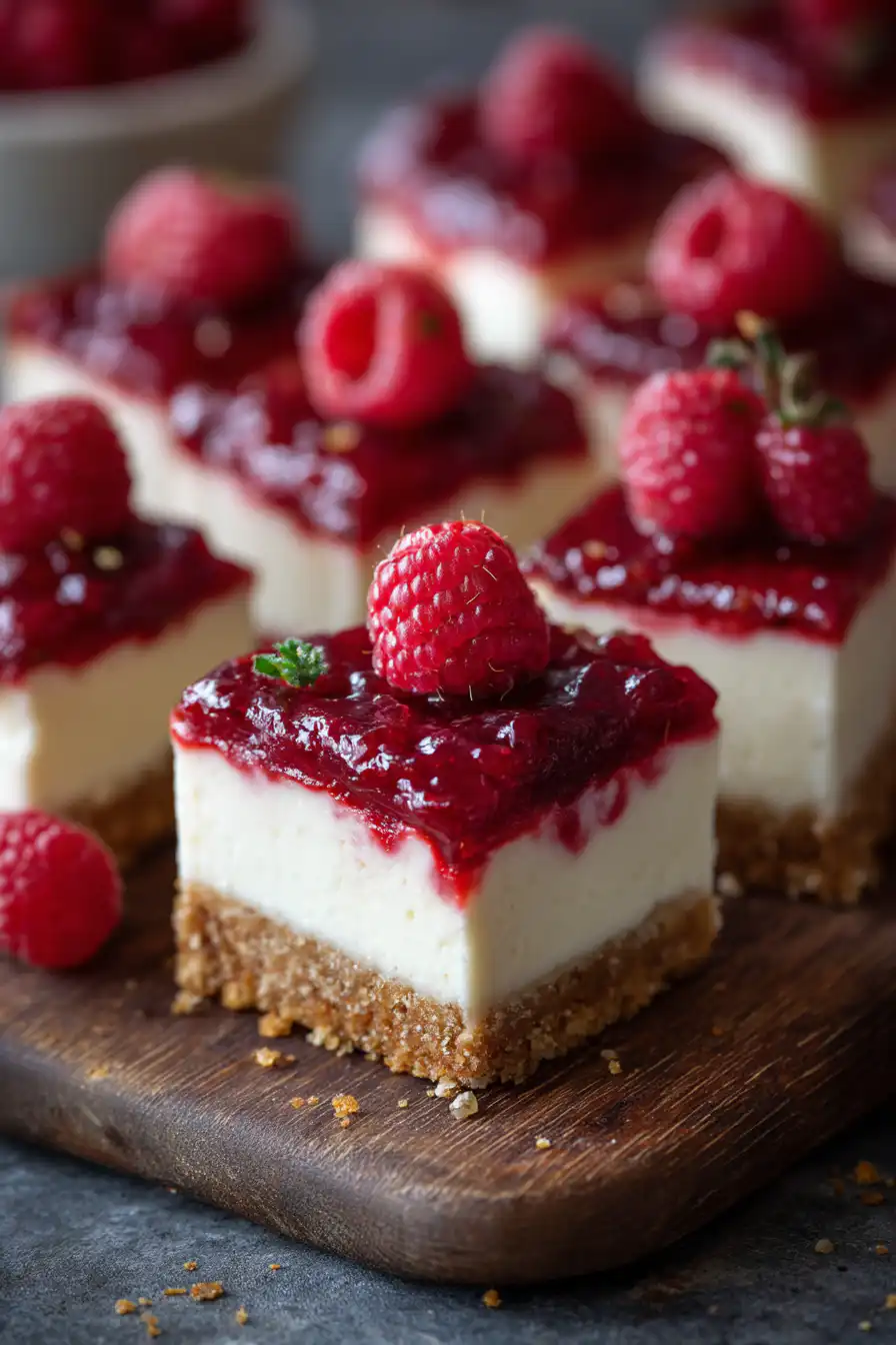 Heavenly Raspberry Cheesecake Bars