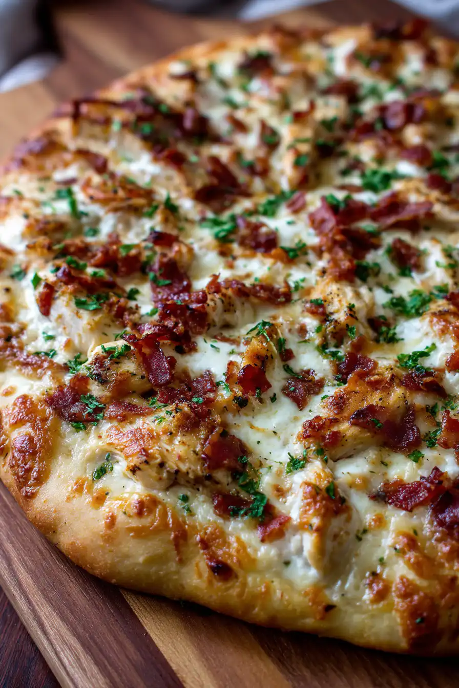 Homemade Chicken Bacon Ranch Pizza