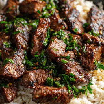 Honey Garlic Butter Steak and Rice Skillet