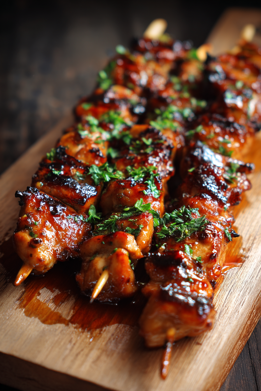 Honey Garlic Chicken Skewers